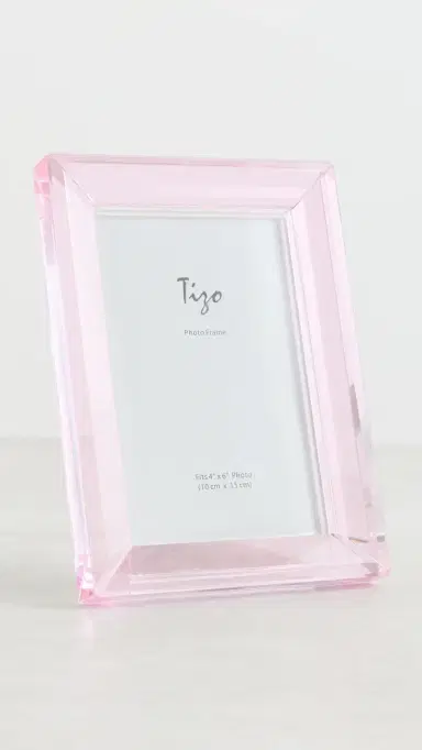 Tizo Design Cryrstal Glass Picture Frame Pink 4x6 | Thumbnail 2
