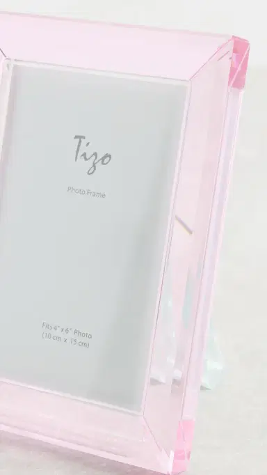 Tizo Design Cryrstal Glass Picture Frame Pink 4x6 | Thumbnail 5