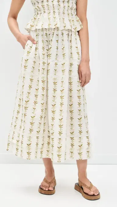 La Maregold Amelia Skirt ily Of The Valley Print Green | Thumbnail 2 La Maregold Amelia Skirt ily Of The Valley Print Green | Thumbnail 2