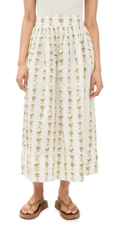La Maregold Amelia Skirt ily Of The Valley Print Green | Thumbnail 1 La Maregold Amelia Skirt ily Of The Valley Print Green | Thumbnail 1