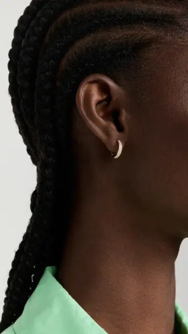 Gorjana Wilder Shimmer Bar Huggie Hoop Earrings Gold One Size | Thumbnail 3