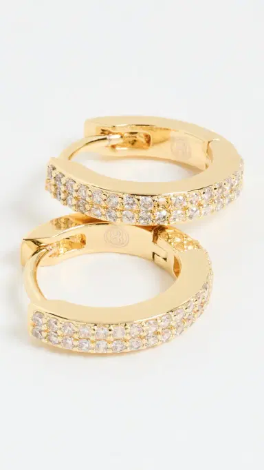 Gorjana Wilder Shimmer Bar Huggie Hoop Earrings Gold One Size | Thumbnail 4