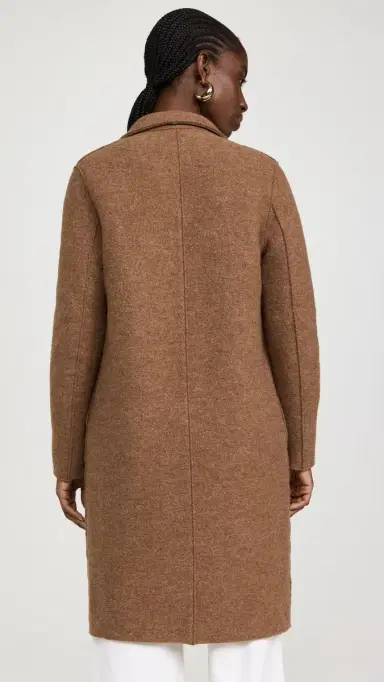 Harris Wharf London Boiled Wool Overcoat Caramel Melange 40 | Thumbnail 3