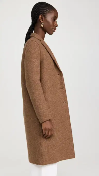 Harris Wharf London Boiled Wool Overcoat Caramel Melange 40 | Thumbnail 4