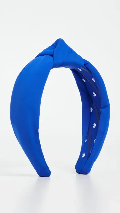 Lele Sadoughi Neoprene Knotted Headband Royal Blue One Size | Thumbnail 2