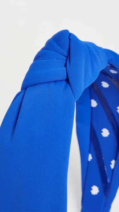 Lele Sadoughi Neoprene Knotted Headband Royal Blue One Size | Thumbnail 4