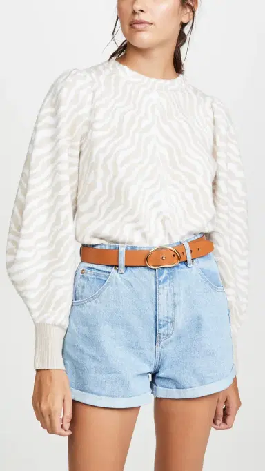 Lizzie Fortunato Wide Georgia Belt In Tan Tan S | Thumbnail 3