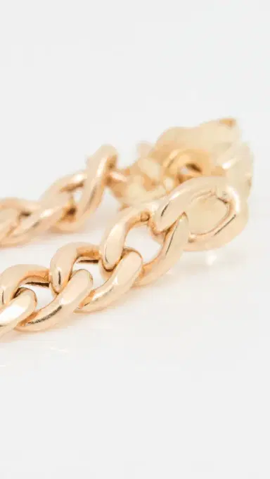Zoë Chicco 14k Gold Small Curb Chain Huggie Earrings Gold One Size | Thumbnail 5