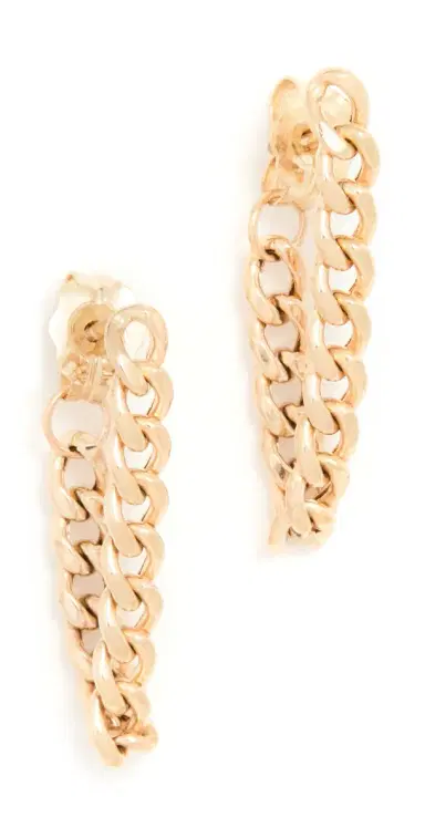 Zoë Chicco 14k Gold Small Curb Chain Huggie Earrings Gold One Size | Thumbnail 1