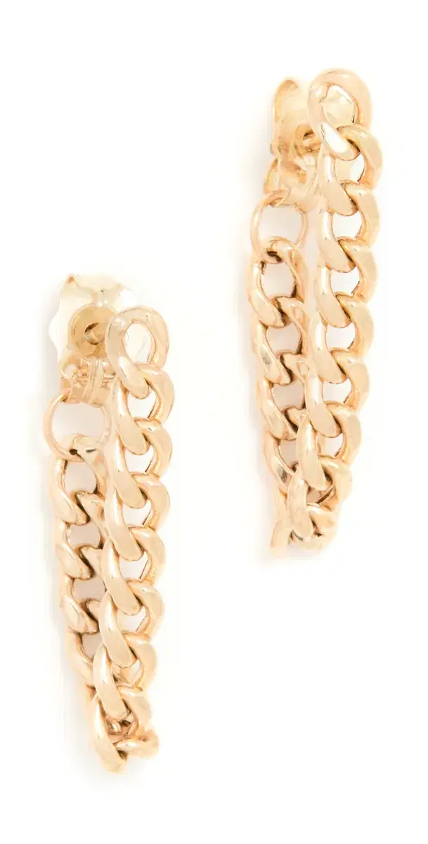Zoe Chicco 14k Gold Small Curb Chain Huggie Earrings Gold One Size