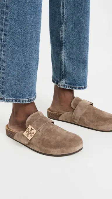 Tory Burch Mellow Mules River Rock/Gold 5 | Thumbnail 3 Tory Burch Mellow Mules River Rock/Gold 5 | Thumbnail 3