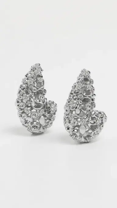 Tory Burch Filigree Wave Earrings Tory Silver One Size | Thumbnail 2