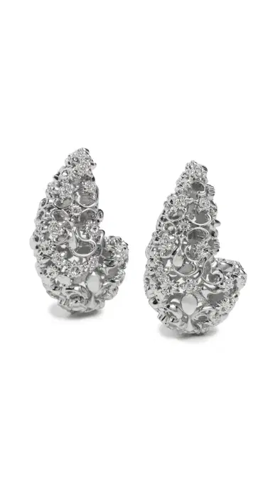 Tory Burch Filigree Wave Earrings Tory Silver One Size | Thumbnail 5