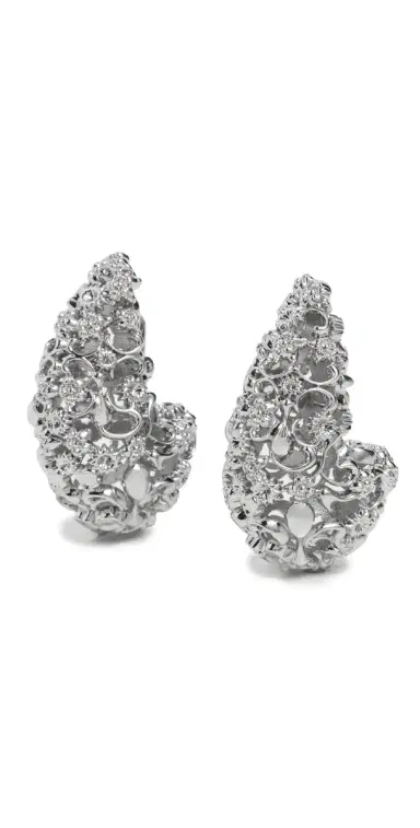 Tory Burch Filigree Wave Earrings Tory Silver One Size | Thumbnail 1