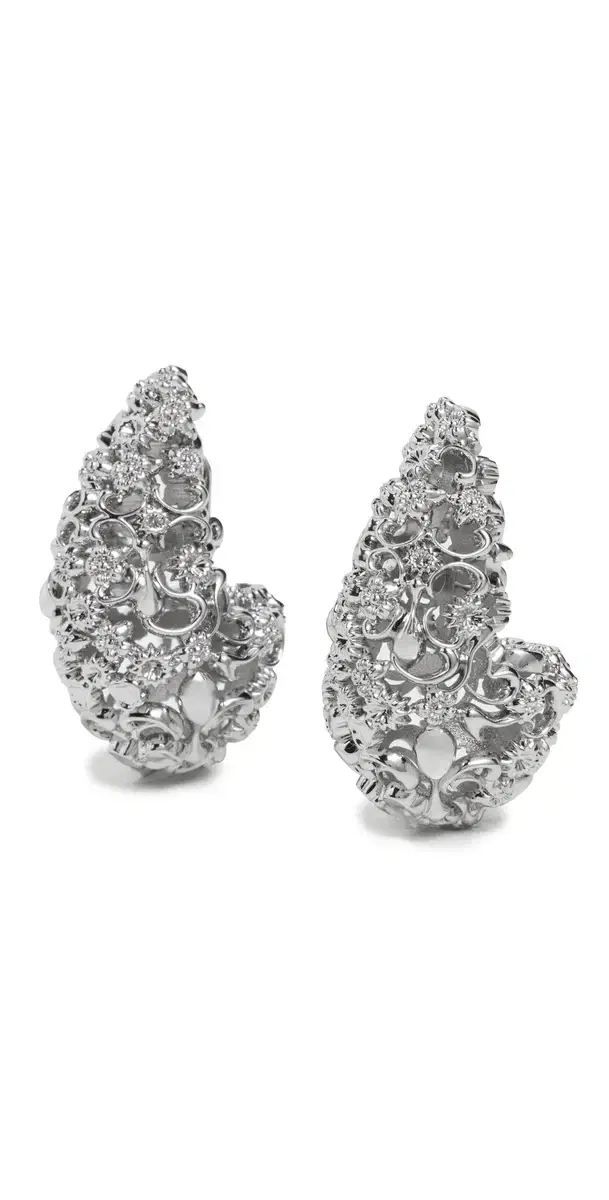 Tory Burch Filigree Wave Earrings Tory Silver One Size