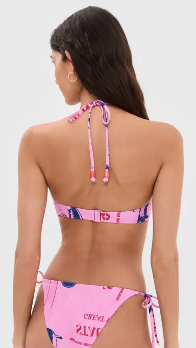 Staud Laird Bikini Top Parcel Print Pink S | Thumbnail 3