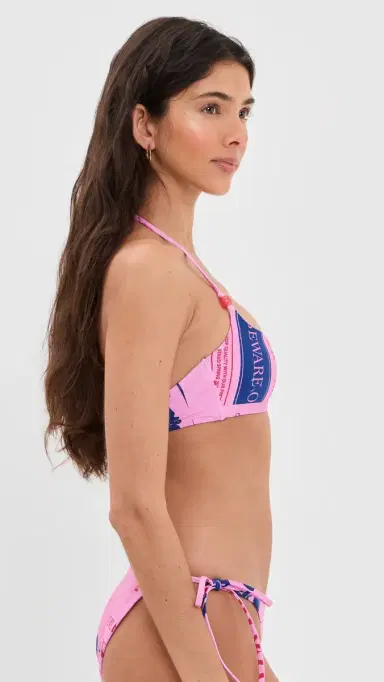 Staud Laird Bikini Top Parcel Print Pink S | Thumbnail 4