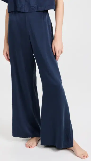 Lunya Washable Silk High Rise Pant Set Deep Blue M | Thumbnail 6
