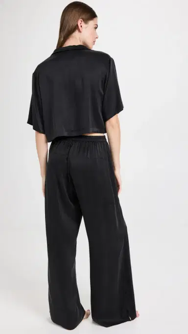 Lunya Washable Silk High Rise Pant Set Immersed Black | Thumbnail 3 Lunya Washable Silk High Rise Pant Set Immersed Black | Thumbnail 3