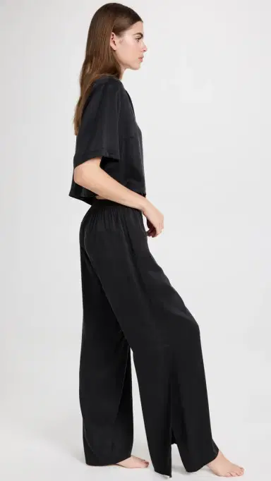 Lunya Washable Silk High Rise Pant Set Immersed Black | Thumbnail 4 Lunya Washable Silk High Rise Pant Set Immersed Black | Thumbnail 4