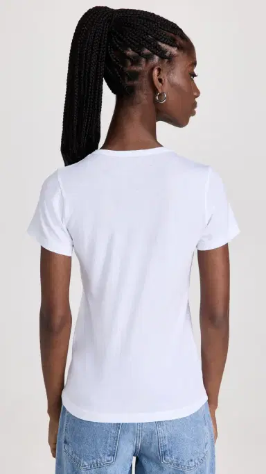 Jenni Kayne Cotton Slim Tee White | Thumbnail 3