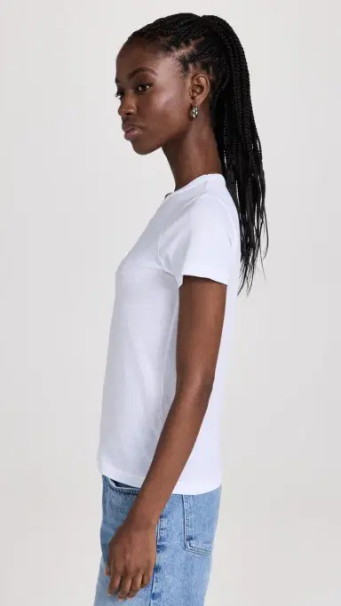 Jenni Kayne Cotton Slim Tee White | Thumbnail 4