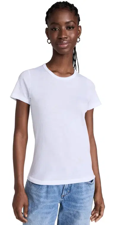 Jenni Kayne Cotton Slim Tee White | Thumbnail 1