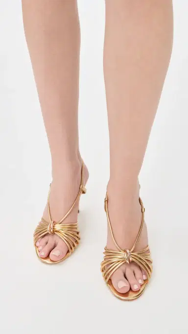 Loeffler Randall Mareka Strappy Heels Gold 9 | Thumbnail 3