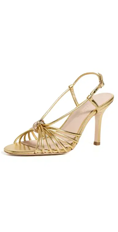 Loeffler Randall Mareka Strappy Heels Gold 9 | Thumbnail 1