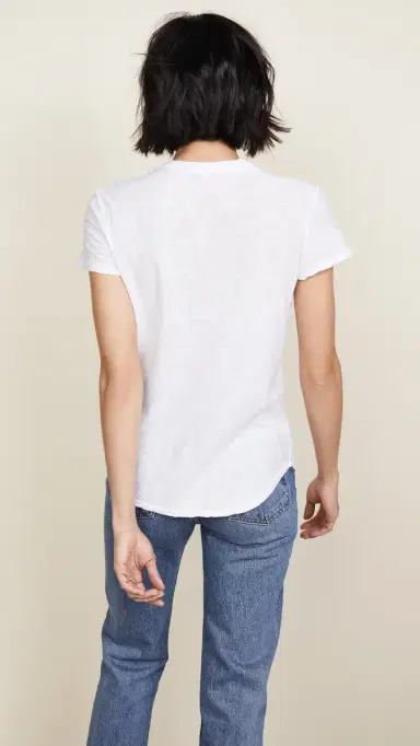 James Perse Sheer Slub Crew Neck Tee White | Thumbnail 3