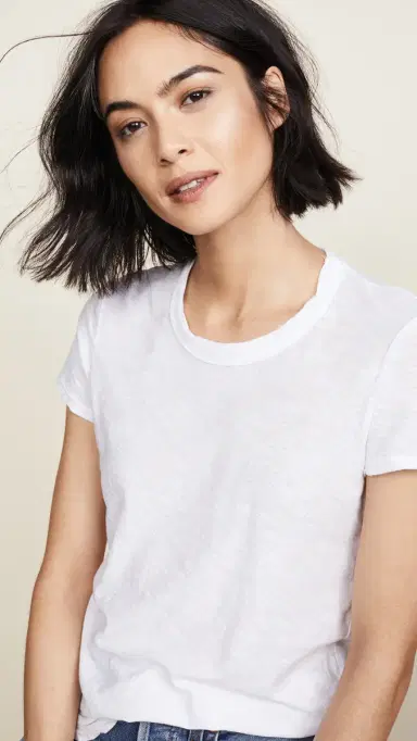 James Perse Sheer Slub Crew Neck Tee White | Thumbnail 6