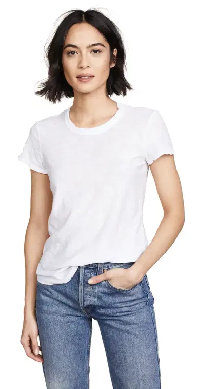 James Perse Sheer Slub Crew Neck Tee White | Thumbnail 1