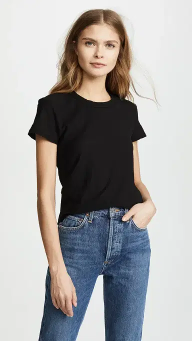 James Perse Sheer Slub Crew Neck Tee Black 3 | Thumbnail 2