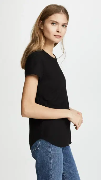 James Perse Sheer Slub Crew Neck Tee Black 3 | Thumbnail 4