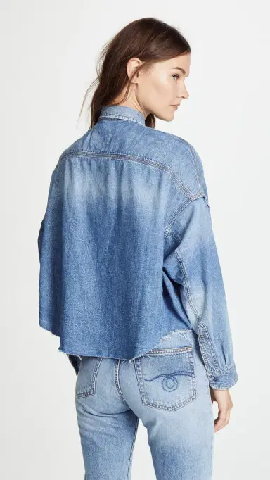 R13 Cropped Denim Shirt Brindley | Thumbnail 4