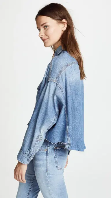 R13 Cropped Denim Shirt Brindley | Thumbnail 5