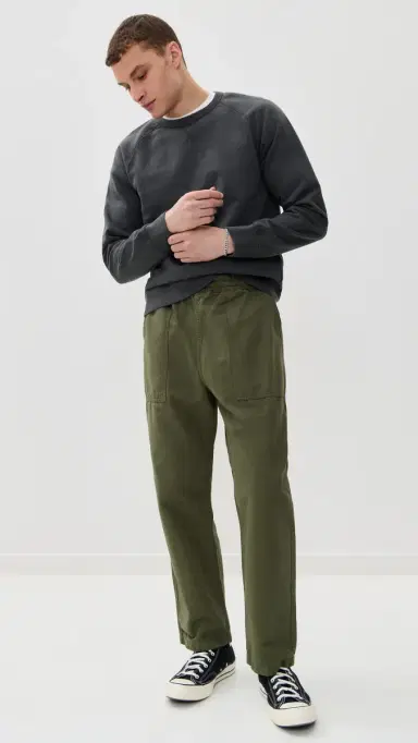 Officine Generale Crew Neck Sweater Faded Black | Thumbnail 5