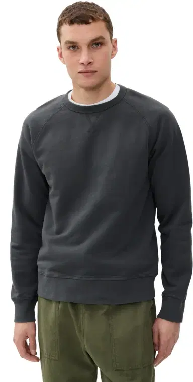 Officine Generale Crew Neck Sweater Faded Black | Thumbnail 1