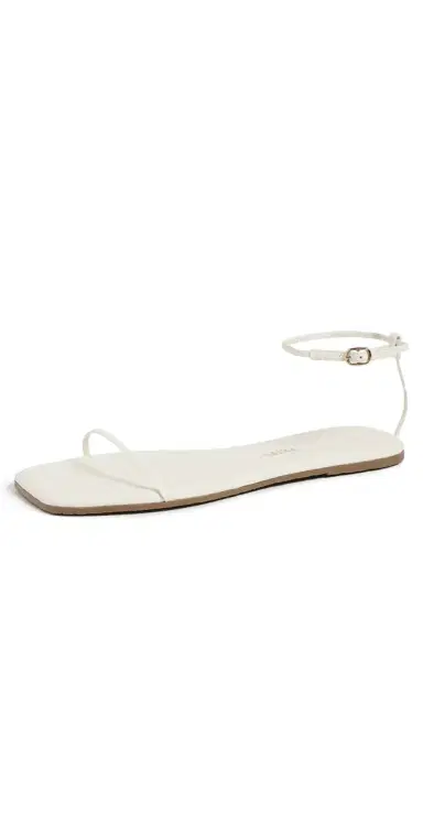 TKEES Square Toe Twiggy Sandals Cream | Thumbnail 1