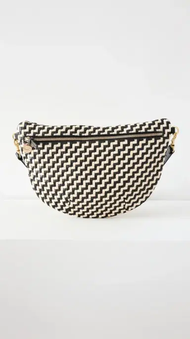 Clare V. Clare V. Grande Fanny Black & Cream Woven Zig-Zag One Size | Thumbnail 5 Clare V. Clare V. Grande Fanny Black & Cream Woven Zig-Zag One Size | Thumbnail 5