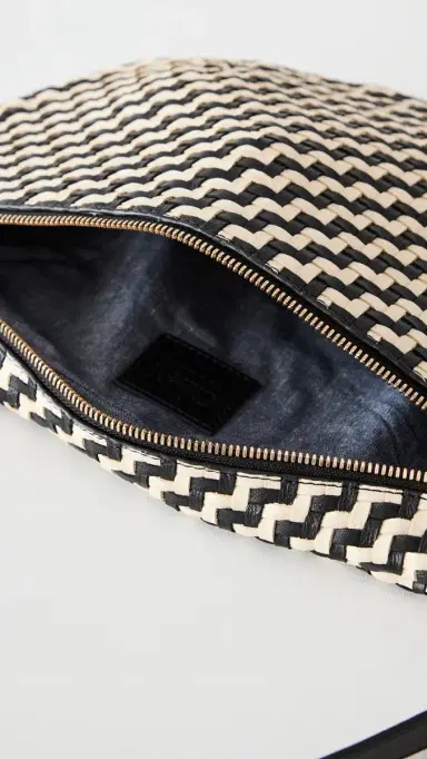 Clare V. Clare V. Grande Fanny Black & Cream Woven Zig-Zag One Size | Thumbnail 6 Clare V. Clare V. Grande Fanny Black & Cream Woven Zig-Zag One Size | Thumbnail 6