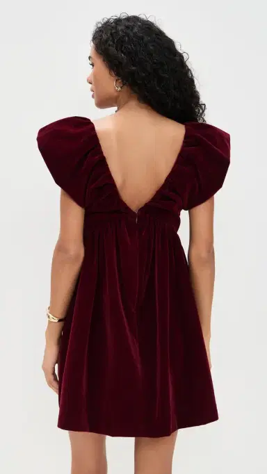 endless rose Velvet Satin Bow Mini Dress erlot | Thumbnail 3 endless rose Velvet Satin Bow Mini Dress erlot | Thumbnail 3