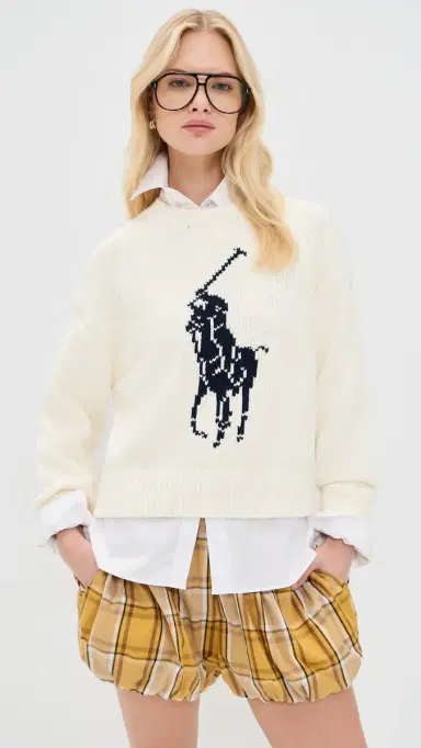 Polo Ralph Lauren Polo Logo Pullover Sweater White L | Thumbnail 2