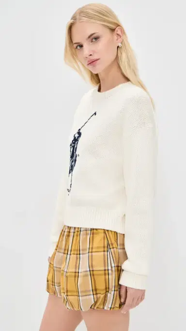 Polo Ralph Lauren Polo Logo Pullover Sweater White L | Thumbnail 4