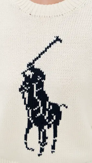 Polo Ralph Lauren Polo Logo Pullover Sweater White L | Thumbnail 6