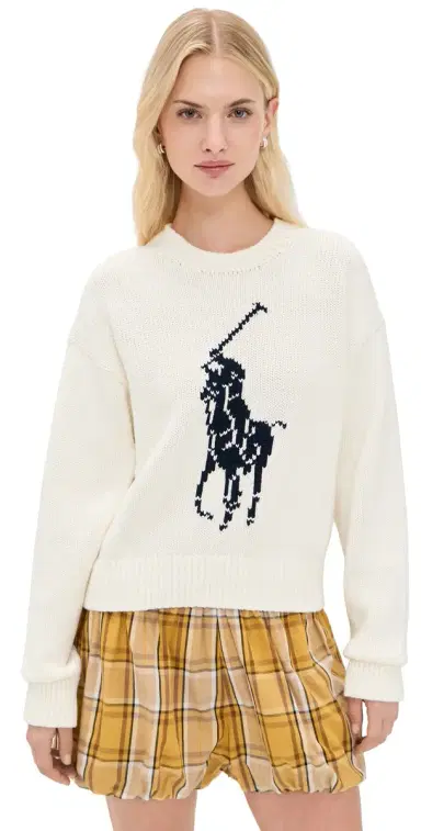 Polo Ralph Lauren Polo Logo Pullover Sweater White L | Thumbnail 1
