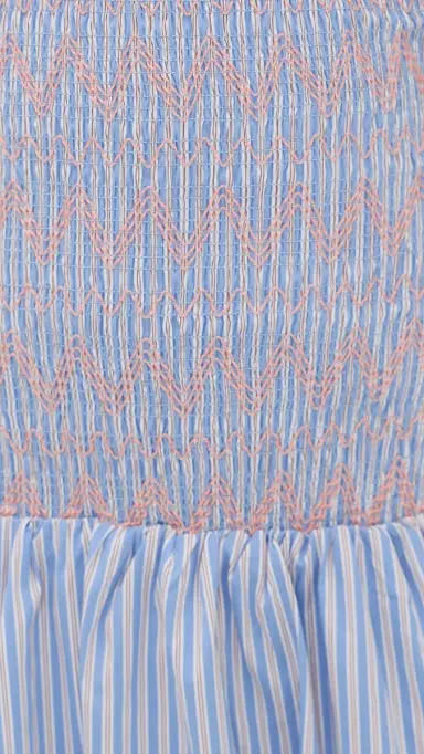 Line & Dot Eleni Smocked Dress Blue Multi M | Thumbnail 6 Line & Dot Eleni Smocked Dress Blue Multi M | Thumbnail 6