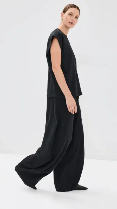 Tibi ummer weatshirting Sleeveless Easy Top Black | Thumbnail 4 Tibi ummer weatshirting Sleeveless Easy Top Black | Thumbnail 4