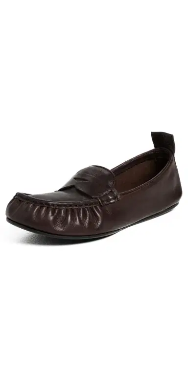 Acne Studios Leather Flats Dark Brown | Thumbnail 1