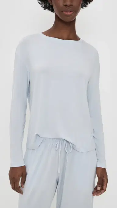 Eberjey Gisele Separates Long Sleeve Top Ice Blue | Thumbnail 2